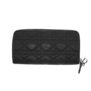 Pre-owned Leather wallets Dior Vintage , Black , Dames