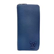 Pre-owned Leather wallets Louis Vuitton Vintage , Blue , Heren