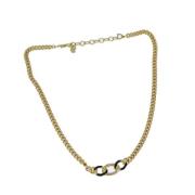 Pre-owned Metal necklaces Dior Vintage , Yellow , Dames