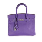 Pre-owned Leather handbags Hermès Vintage , Purple , Dames