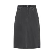 Imitatie leren midi rok Max Mara Weekend , Black , Dames