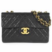 Pre-owned Leather chanel-bags Chanel Vintage , Black , Dames