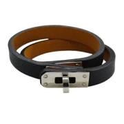 Pre-owned Leather bracelets Hermès Vintage , Black , Dames