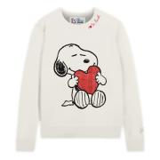 Snoopy Heart Crewneck Sweater MC2 Saint Barth , Beige , Dames