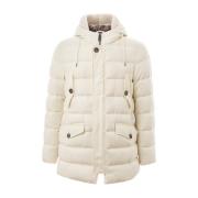 Gewatteerde Viscose Parka Herno , White , Heren