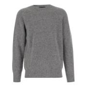 Grijze Wol Crew Neck Sweater Howlin' , Gray , Heren