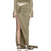 Gedrapeerde Katoenen Rok met Asymmetrisch Detail Rick Owens , Green , ...