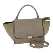 Pre-owned Leather handbags Celine Vintage , Beige , Dames