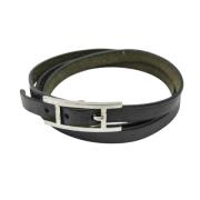 Pre-owned Leather bracelets Hermès Vintage , Black , Dames