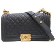 Pre-owned Leather chanel-bags Chanel Vintage , Blue , Dames