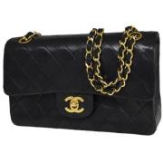 Pre-owned Leather chanel-bags Chanel Vintage , Black , Dames