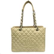 Pre-owned Leather chanel-bags Chanel Vintage , Beige , Dames