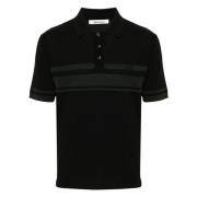 Dawn Polo Shirt Wales Bonner , Black , Heren