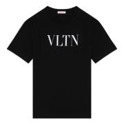 Korte mouwen ronde hals T-shirt Valentino Garavani , Black , Heren