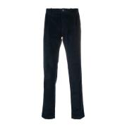 Blauwe Katoenen Broek met Riemlussen Incotex , Blue , Heren