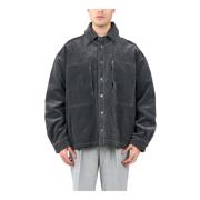 Katoenen overshirt met knoopsluiting Bonsai , Black , Heren