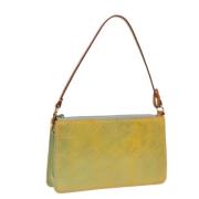 Pre-owned Leather pouches Louis Vuitton Vintage , Yellow , Dames