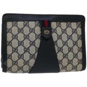 Pre-owned Leather clutches Gucci Vintage , Blue , Dames