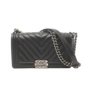 Pre-owned Leather chanel-bags Chanel Vintage , Black , Dames