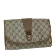 Pre-owned Canvas clutches Gucci Vintage , Beige , Dames