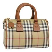 Pre-owned Leather handbags Burberry Vintage , Brown , Dames