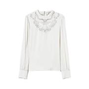 Elegante Blouse met Uniek Design Twinset , White , Dames