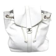 Pre-owned Leather chanel-bags Chanel Vintage , White , Dames