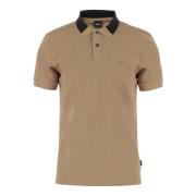 Logo Katoenen Polo Shirt Beige Zwart Hugo Boss , Beige , Heren