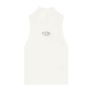 Hoge hals top in wit Diesel , White , Dames