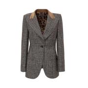 Bruine Wollen Blazers en Jassen Dolce & Gabbana , Brown , Heren