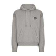 Grijze Hoodie Sweaters met Logo Dolce & Gabbana , Gray , Heren