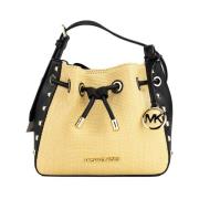 Studded Straw Bucket Tas Michael Kors , Beige , Dames