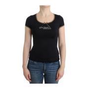 Leopard Print Scoop Neck T-Shirt Roberto Cavalli , Black , Dames