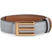 Omkeerbare leren riem met goudkleurige gesp Etro , Blue , Dames