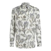 Witte Bloemenprint Getailleerd Overhemd Etro , Multicolor , Heren