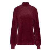 Bordeaux Gebreide Trui Tommy Hilfiger , Red , Dames