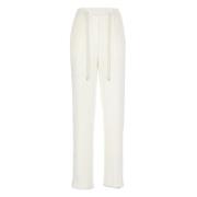 Witte viscose broek met trekkoord Peserico , White , Dames