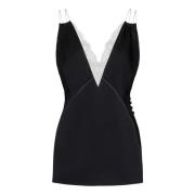 Zwart Kant Inzet Top Aw24 Victoria Beckham , Black , Dames