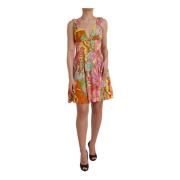 Bloemenprint Zijden Mini Jurk Dolce & Gabbana , Multicolor , Dames