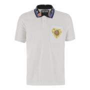 Logo Katoenen Poloshirt Wit Versace Jeans Couture , White , Heren