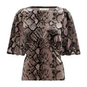 Gedrapeerde Snake Print Top InWear , Multicolor , Dames