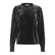 Zwarte Blouse met Smock Manchetten InWear , Black , Dames