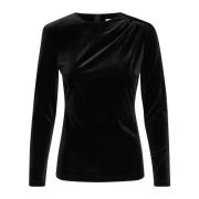 Elegante Gedrapeerde Zwarte Top Blouse InWear , Black , Dames