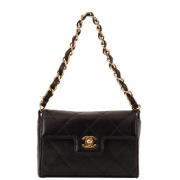 Pre-owned Leather chanel-bags Chanel Vintage , Black , Dames