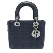 Pre-owned Leather totes Dior Vintage , Blue , Dames