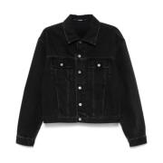 Zwarte Denim Jas Klassieke Stijl Jacquemus , Black , Heren