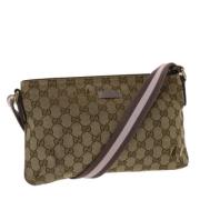 Pre-owned Canvas shoulder-bags Gucci Vintage , Beige , Dames