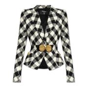 Blazer met ruitpatroon Balmain , Black , Dames