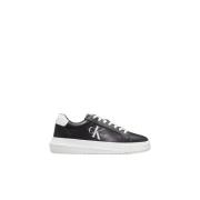 Zwarte Leren Sneakers - Sneakers Calvin Klein , Black , Dames