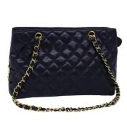 Pre-owned Leather chanel-bags Chanel Vintage , Blue , Dames